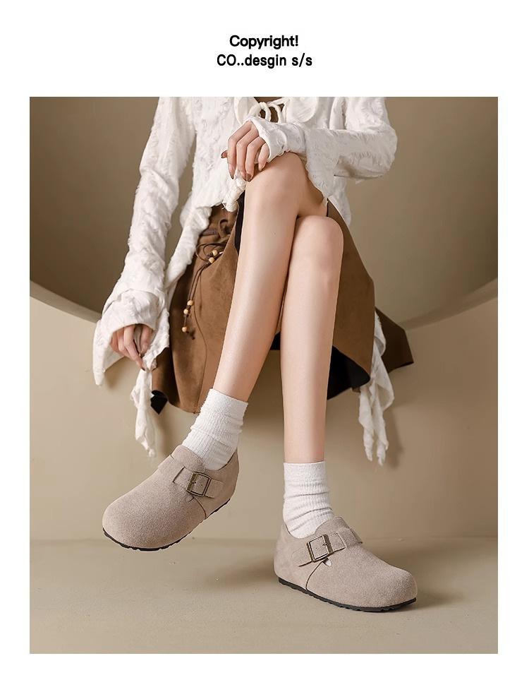 

Thick-soled inner height increase 6cm Birkenstocks women s 2025 autumn one-pedal retro Birkenstocks versatile round-headed Doudou shoes 35