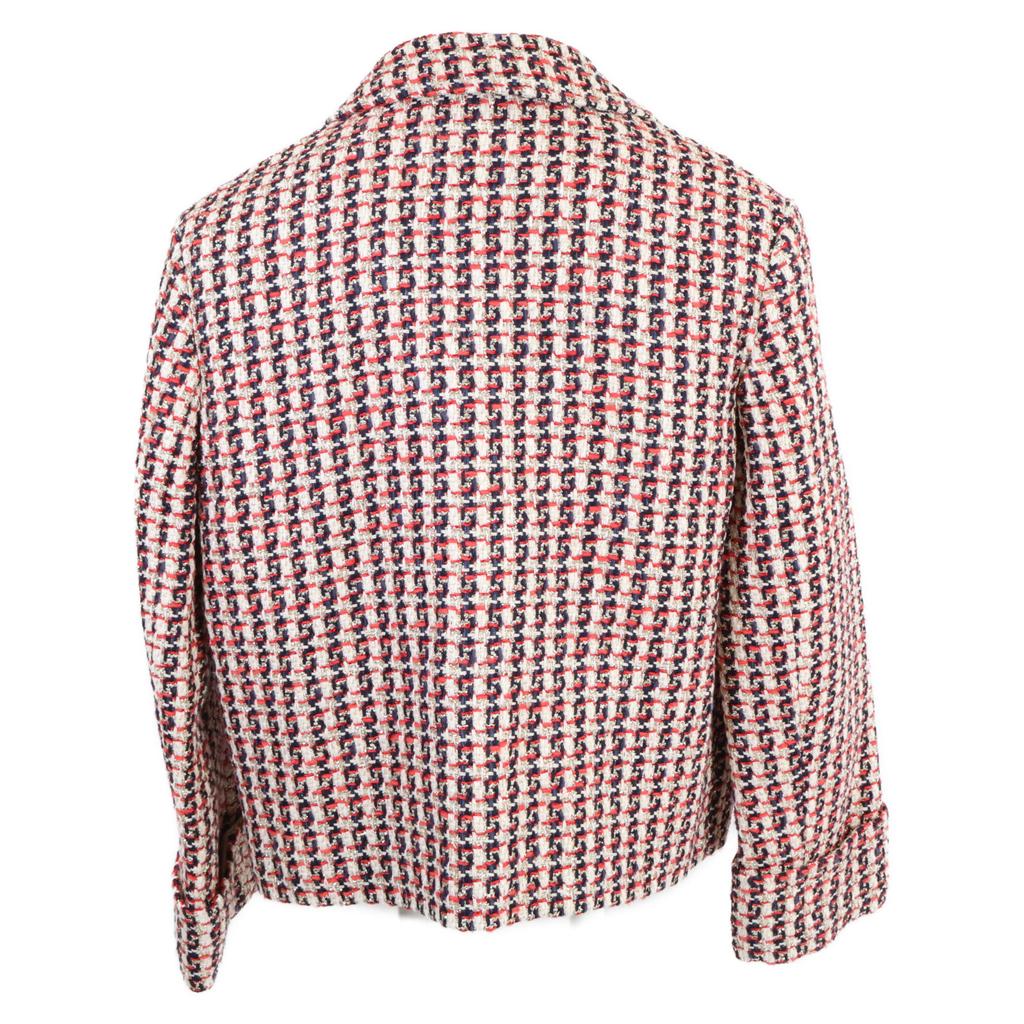 Gucci Excellent Condition 22 Year Semi-double Tweed Jacket Jacket 36 Red X Navy X whiteUsed