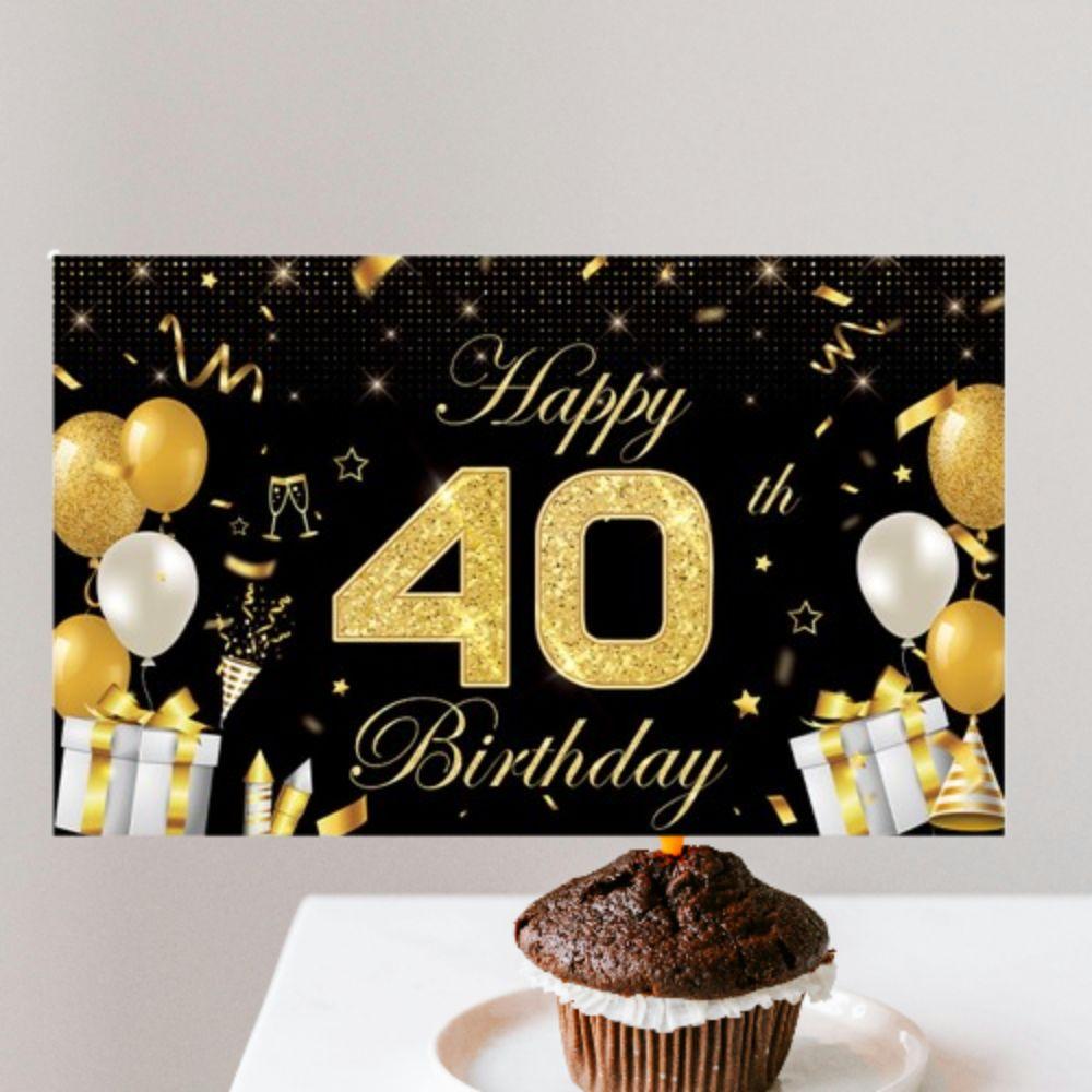 

Воздушный шар торт С днем рождения фото фон черный золотой вечеринка подвесной баннер фото реквизит Style 3