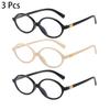 3 Pcs Per Set Oval Glasses  New in Fashion Vintage Blue Light Blocking Optical Frames Trendy Luxury Brand Design Eyeglasses