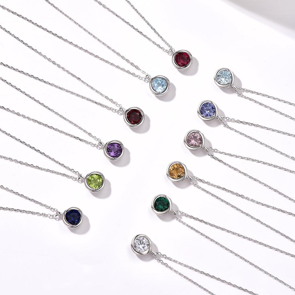 Saphir Halskette für Geburtsstein Anhänger Silber Weiß Geschenk [Freier Vogel] Frauen, Oberteil, Hypoallergen, 925, Accessoire, Rose, Schmuck, Jahrestag,