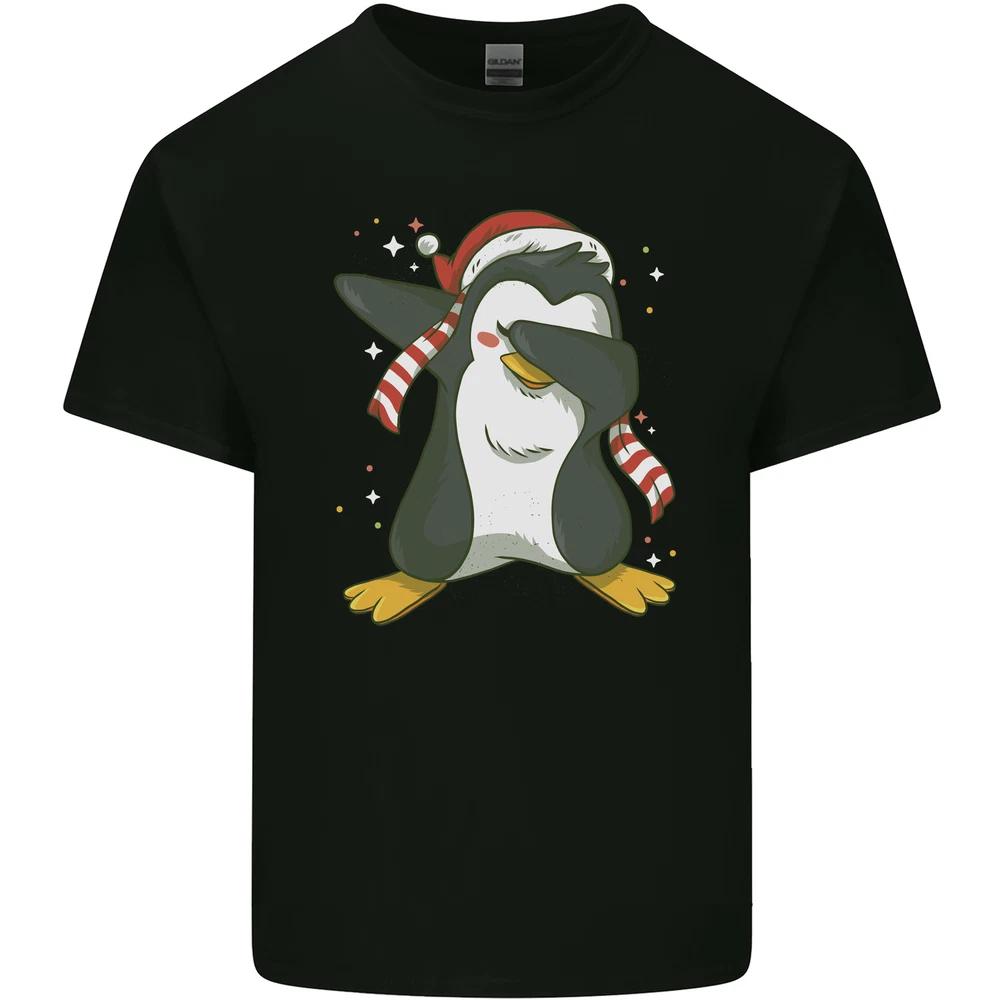 Christmas Dabbing Penguin Funny Xmas Unisexs Light Cotton TShirt S