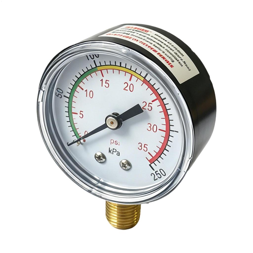Bottom Mount Pool Sand Filter Pressure Gauge 0-35 PSI Colorful Scale Pool Filter Pressure Gauge Replacement For Spa Hot Tub