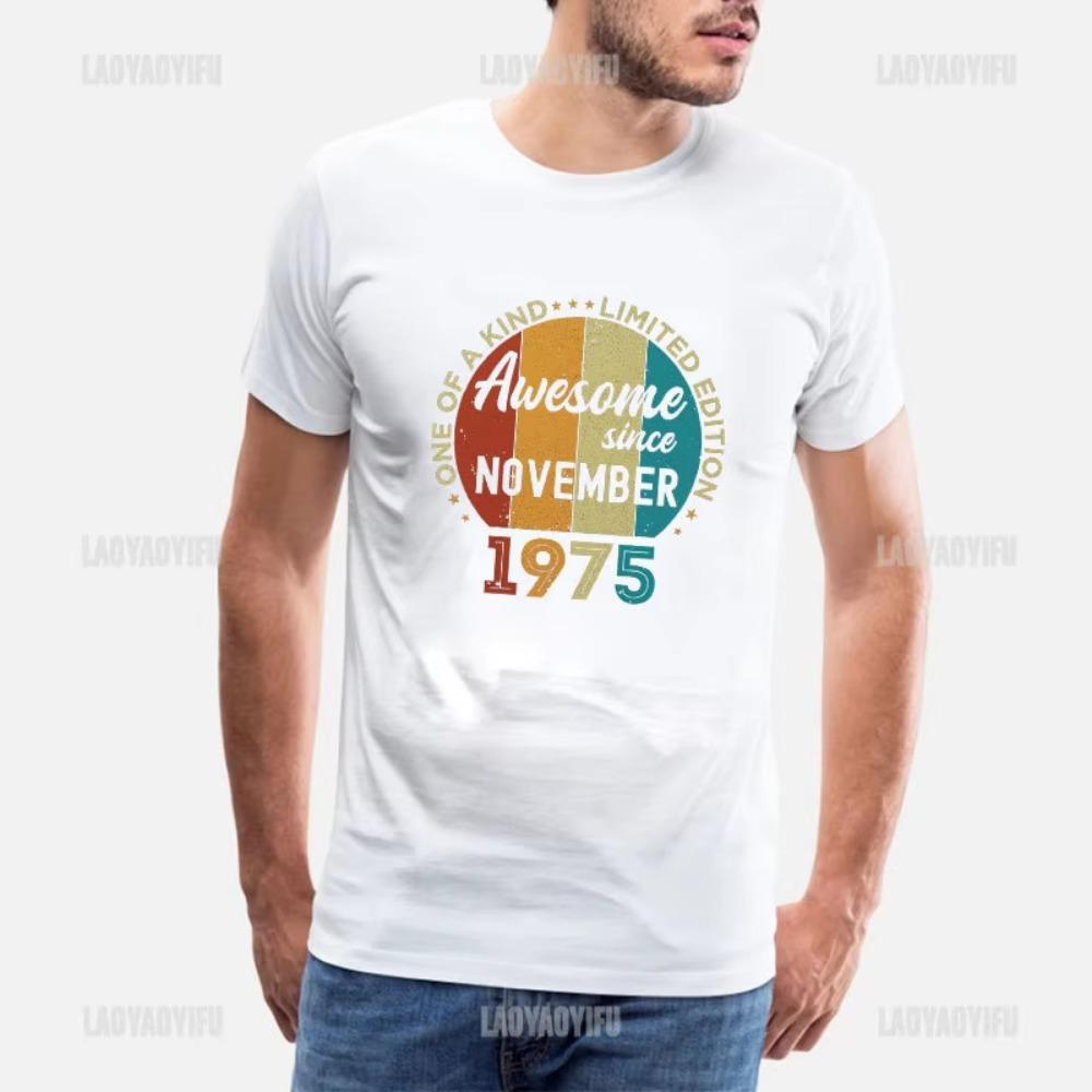 Vintage 1975 Limited Edition Men T Shirts Retro Classic Art Print Tees Short Sleeve O Neck Harajuku Streetwear Birthday Gifts