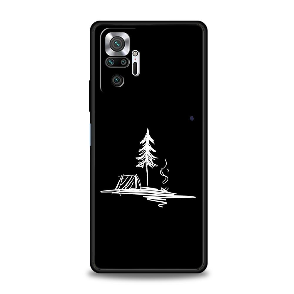 

Чехол для телефона для Xiaomi Redmi Note 14 13 12 5G 11 10 Pro Plus 4G 9S 9 14C 13C 12C 10C 9C 9A Cover Линия Горный Пейзаж Солнце Луна Redmi 9C