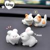 2pcs Couple Animal Light Kiss Car Ornament Add Love Atmosphere, Rearview Mirror Decoration Ornament Easter Bunny