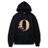 A B C D E English Alphabet Printed Female Hoodie Women New Autunm Couples Lovers Long Sleeve Hoody Harajuku Casual Black Tops