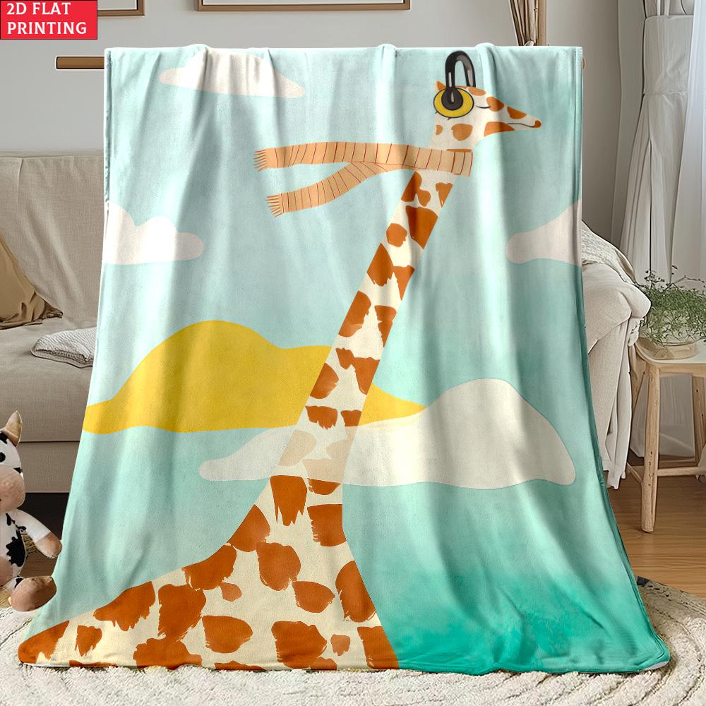 Animal Flannel Thin Blanket Custom Blanket Picnic Bed Sofa Blankets Family Bedroom Children's Room Napping Blankets Fluffy