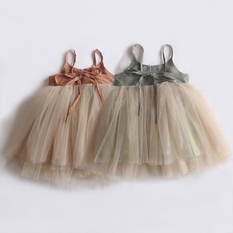 Summer Baby Girl Dress Cute Sleeveless Mesh Princess Dress Toddler Girl Birthday Clothes