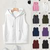 Women's Plus Size Zip Up Hooded Sleeveless Vest Casual Loose Fit Waistcoat Autumn Layering Tank Top