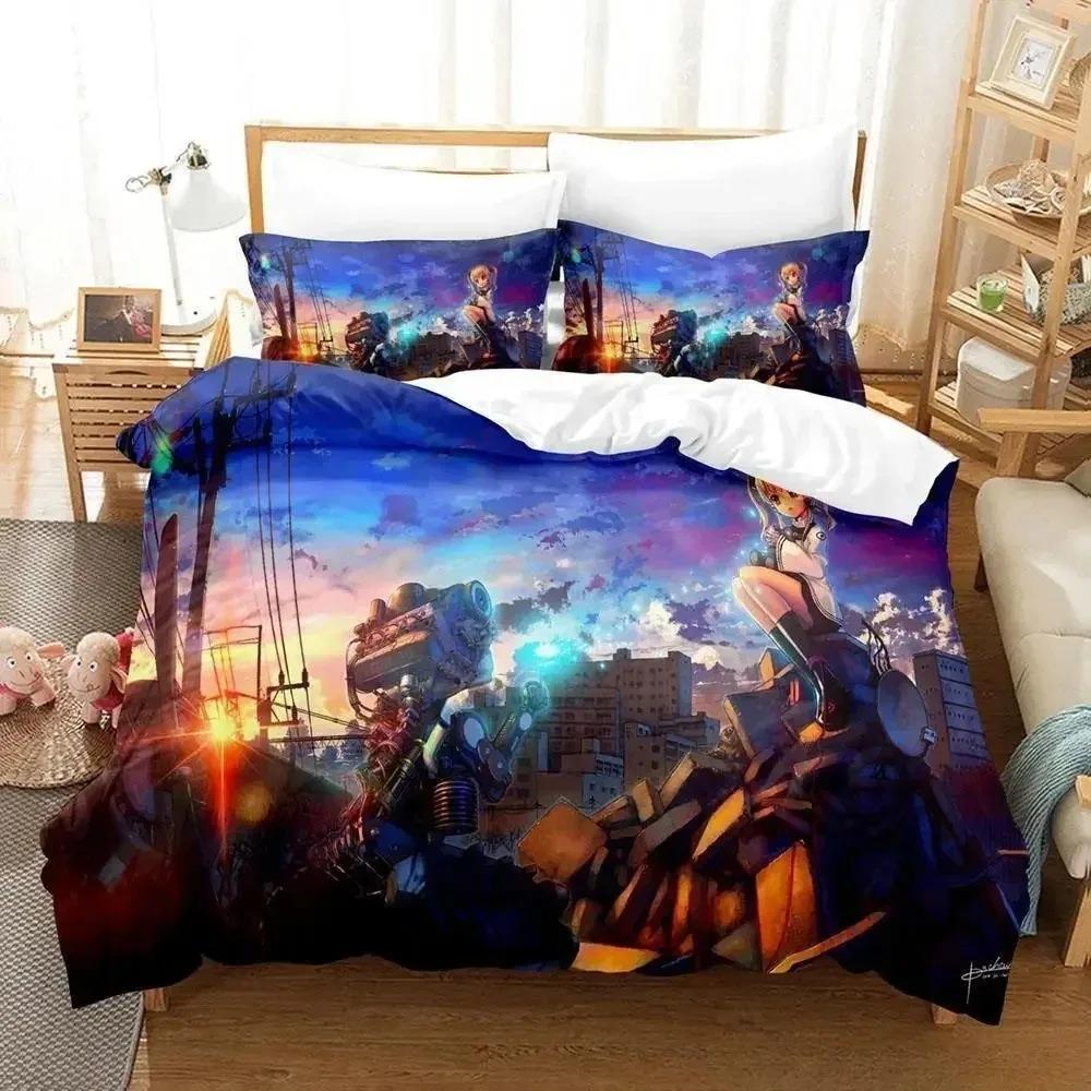 New Anime Robot Bedding Set Single Twin Full Queen King Size Bed Set Adult Boys Bedroom Duvet Cover Sets 3D Print Bed Sheet Set