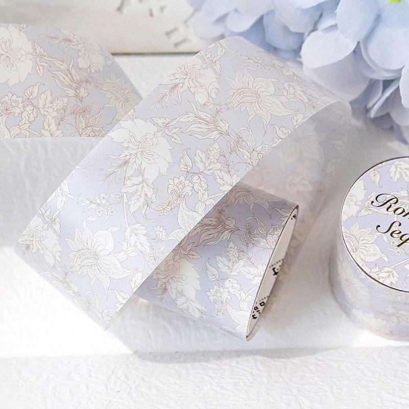 200cm/roll PET Tape Garland Tape Flower Theme Notebook Journal Border Collage Material DIY Mobile Greeting Card Cup Decoration