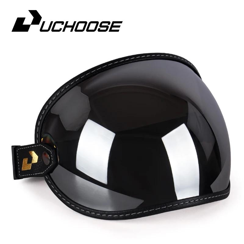 Uchoose Adatta a Tutti Casco Integrale Mezzo Casco Moto Vintage Retro Scudo Bolla Visiera Lente Occhiali da Sole Occhiali Accessori