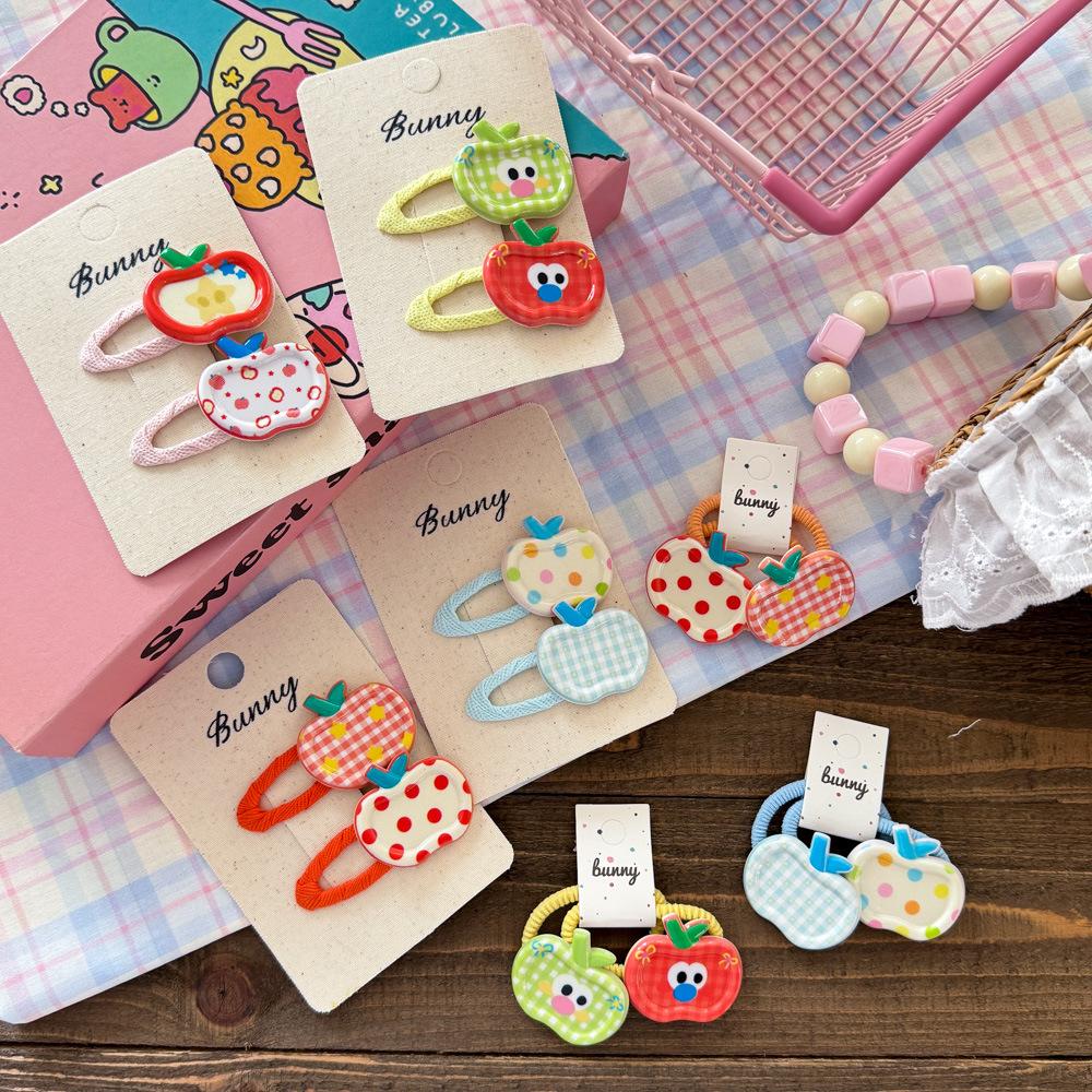 2pcs Korean New Resin Apple BB Clip Is Cute Funny Children Hair Band Headwear Girls Kids Hair Accessories