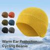 Grid Fleece Beanie Cap Stretchy Thermal Skull Cap Unisex Cycling Earflap