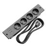 Recessed Power Strip with 2 Sockets USB A USB C Ports Embedded Furniture Charging Station for Desk Nightstand Cabinet