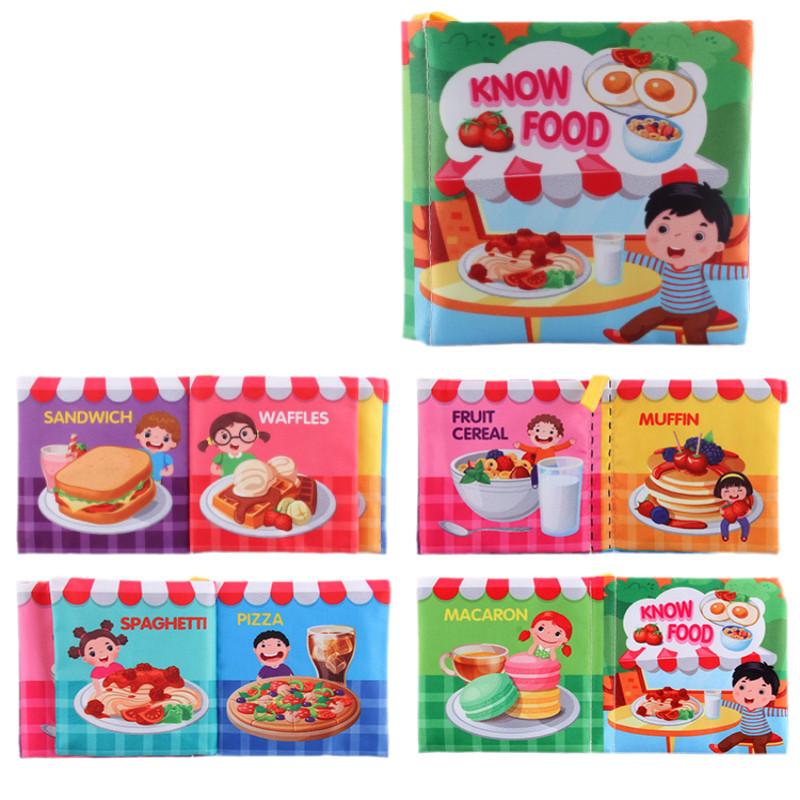 Baby Sensory Enlightenment English Cloth Book With Sound Paper Tear-resistant And Washable Early Childhood Educational Toy
