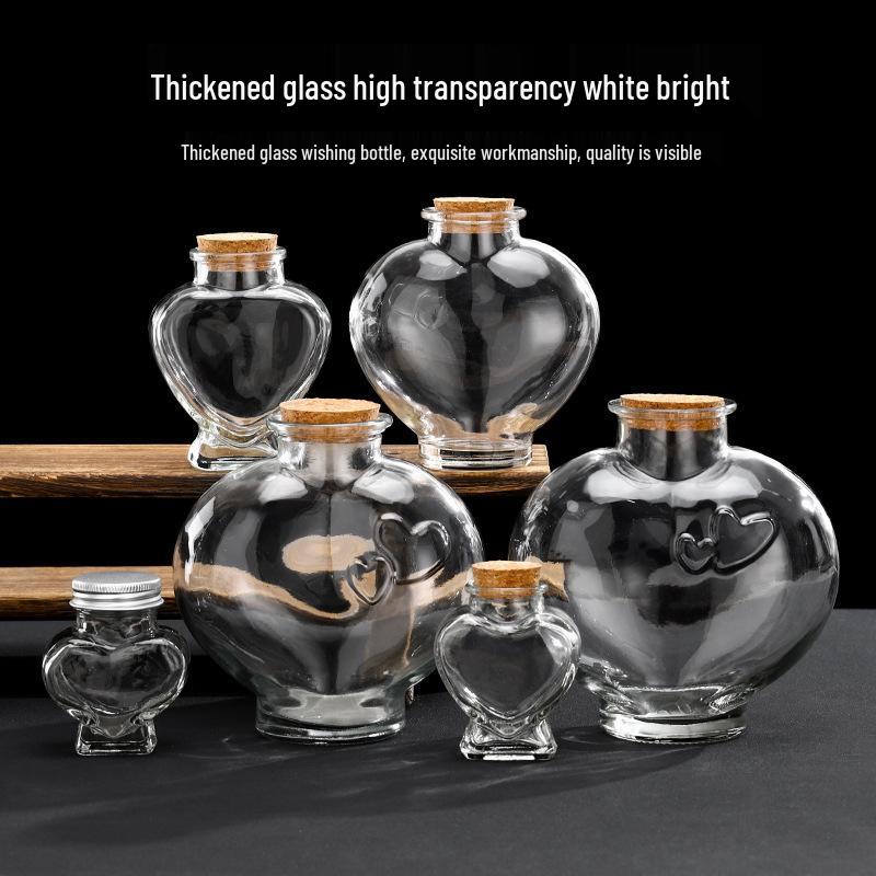 Creative Wishing Bottle with Cork Stopper - Transparent Mini Origami Star Glass Bottle for DIY Lucky Starry Sky.