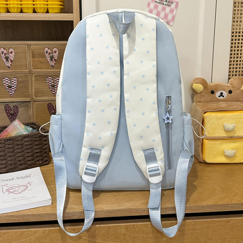 Contrast Printed Student Schoolbag Women's Lightweight Large Capacity Backpack