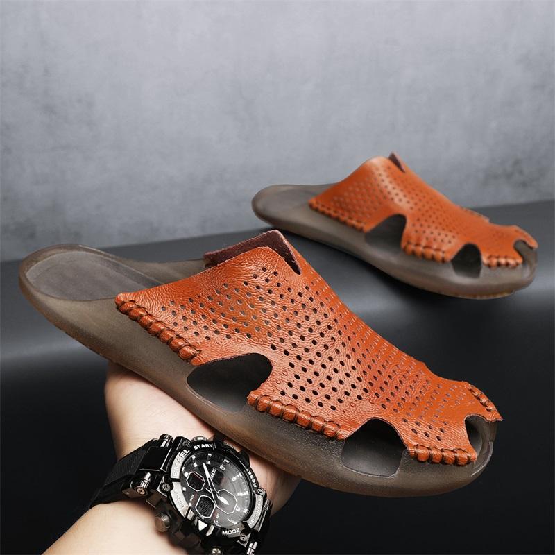 Men's Summer Comfort Shoes New Fashion Flip Flops Classic Hollow Out Slippers Casual Indoor Beach Footwear Zapatos Hombre