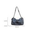 Retro Casual Denim Women's Bag New Senior Chain Shoulder Bag Large Capacity Commuter Tote Bag
