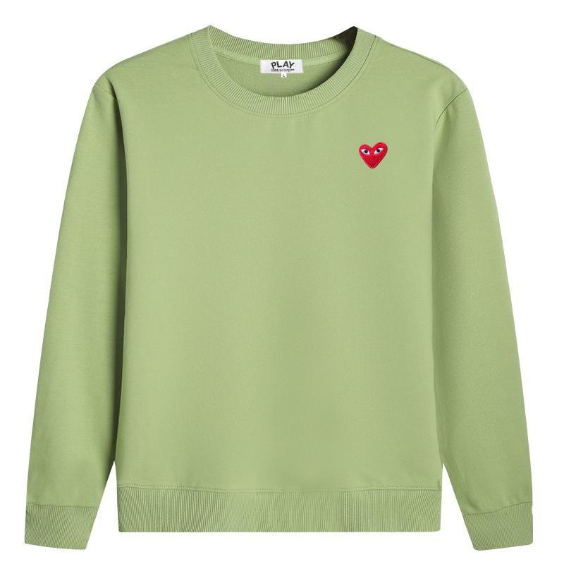 Přeshraniční japonská trendy značka Vyšívaná červená srdce Čistá bavlna Dlouhý rukáv Mikina - Unisex.