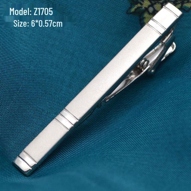 Men's Silver Formal Tie Clip with Laser Engraved Logo - Professional Business Accessory