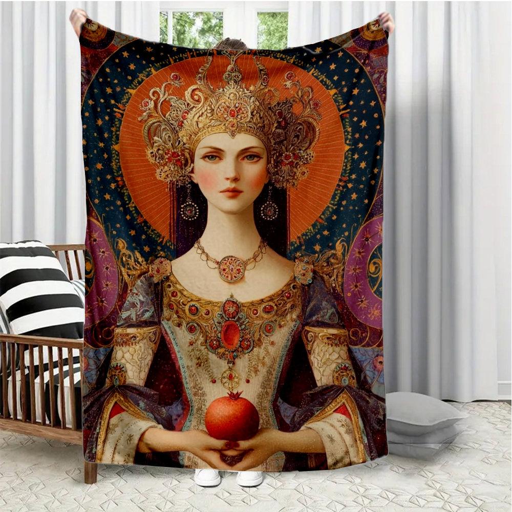 

Queen of Stars and the Pomegranate Flannel printed blanket suitable for all seasons suitable for living room office sofa travel 75x90cm28x39in