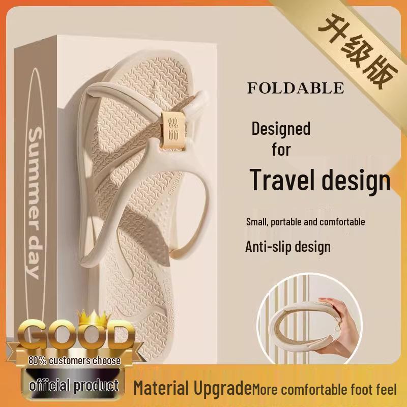 Portable Non-Slip Travel Slippers for Couples - Indoor & Bathroom Use, Easy To Carry