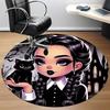 1pc Wednesday Chair Carpet for Office, Indoor Non Slip Washable Polyester Fiber Carpet, Mat For Office, Machine Washable