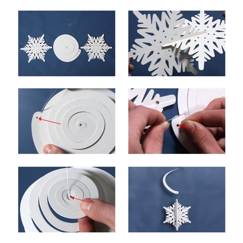 1Set Christmas Spiral Hanging Deco Mini Christmas Tree Snowflake Swirl Ceiling Deco For New Year Xmas Party Ornaments
