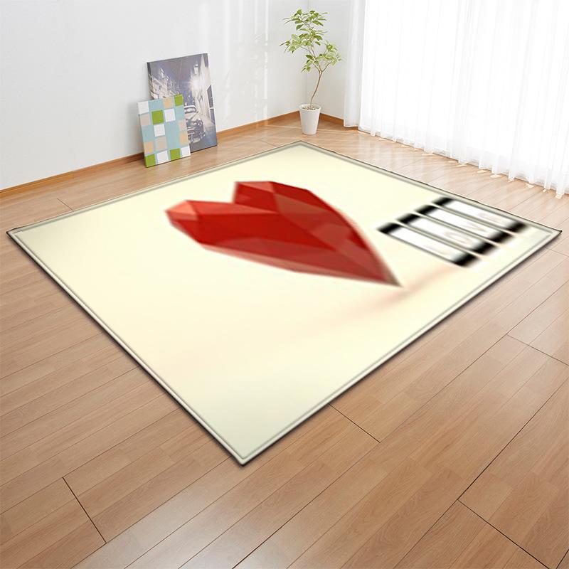 

Crystal Valentine S Day Series Living Room Foyer Kitchen Floor Mat Pattern Support 99.1*152.4cm
