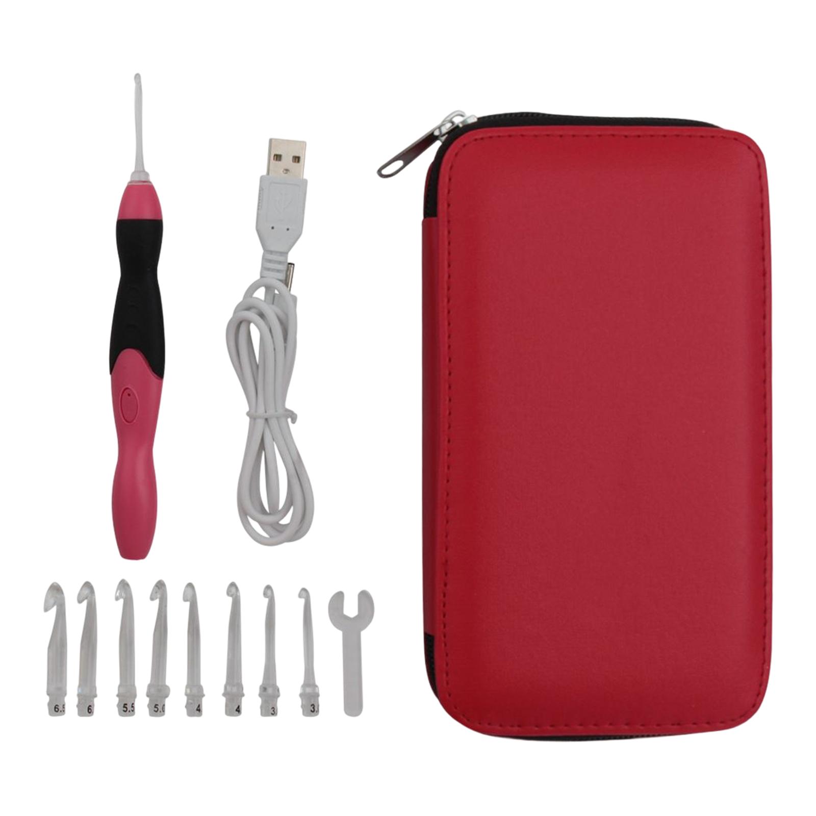 Набор светодиодных вязальных крючков 9 шт. Перезаряжаемый DIY Инструменты для плетения и вязания