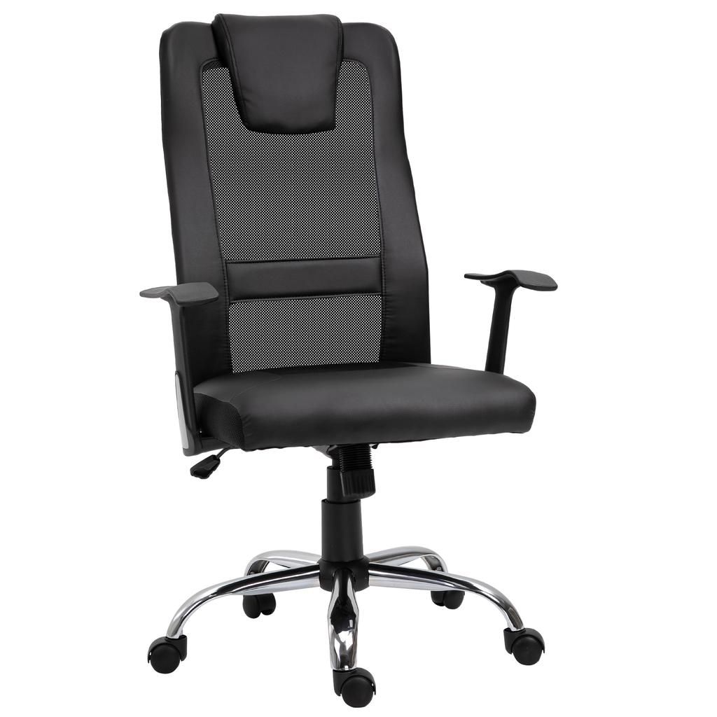 Office Chair Swivel Chair Height-Adjustable Executive Chair Desk Chair Ergonomic PU Black 66 X 73 X 108-118 Cm
