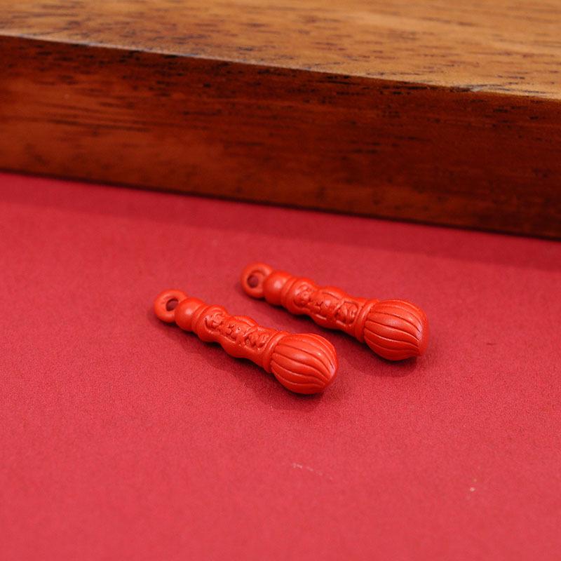 High-Content Cinnabar Buddha Calligraphy Brush Pendant