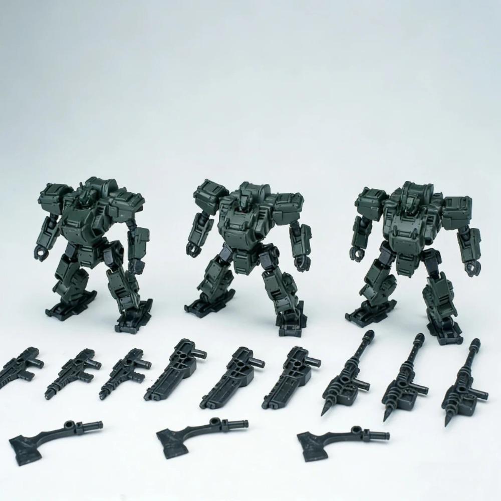 Sheik Festland 3er-Set 1/60 3-Minuten-Plan Fortishield Team Mecha Modellbausatz Schnelle Montage Actionfigur Schreibtischdekoration Jungen Spielzeug Geschenk