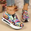 Fashion Fashion Graffiti Platform Sneakers for Women Lightweight Height Increase Casual Shoes Woman Comfy Slip On Hidden Wedge Sneakers
