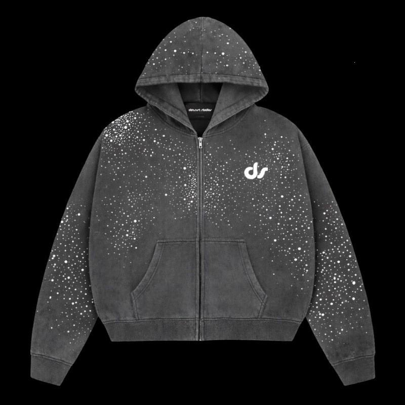 Unisex Long Sleeve Hooded Sweatshirt Allover Floral Print Loose Fit Casual Streetwear Black Gray Pink S-4XL