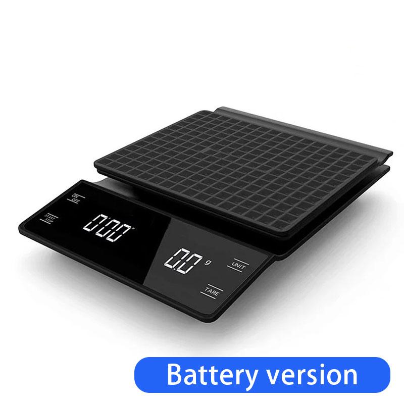 Kitchen Scale with Timer- 3kg Max Weigh, USB, 0.1g High Precision Digital Coffee Scale, LED Screen