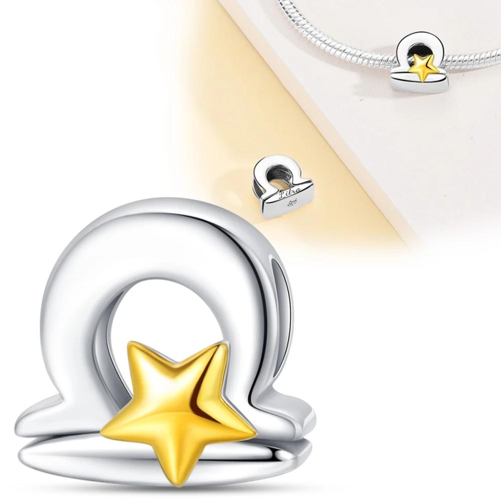 Coppertwelve Constellations Sparkling Aries Leo Pisces Beads Fit Pandora Charms Bracelet For Women Fine Jewelry