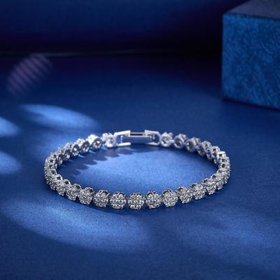 5MM Fashion Full Zircon Wedding Bridal Bracelets & Bangles for Women Tennis Bracelet Party Jewelry