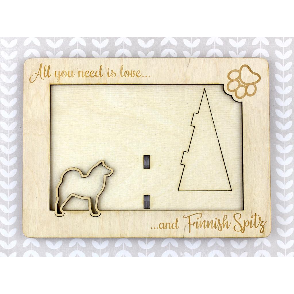 Finnish Spitz, Finnish Hunting Dog, Finnish Spets - Photo frame, engraved wooden frame, a lovely gadget for the dog lover by Art-Dog