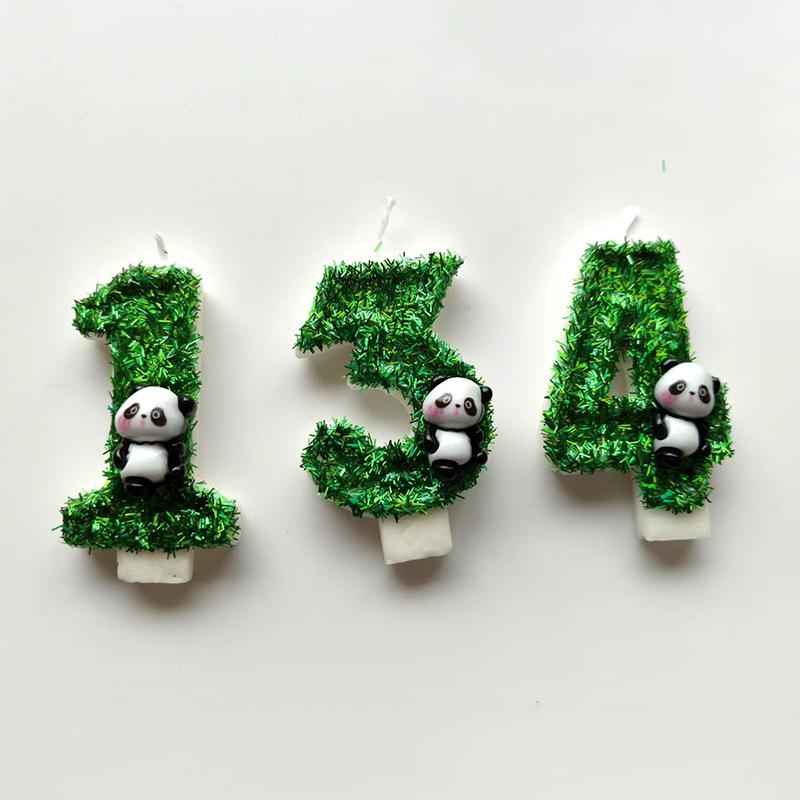 Panda Digital Candle Cute Panda Birthday Cake Party Candle Independent Packaging Simple Transparent