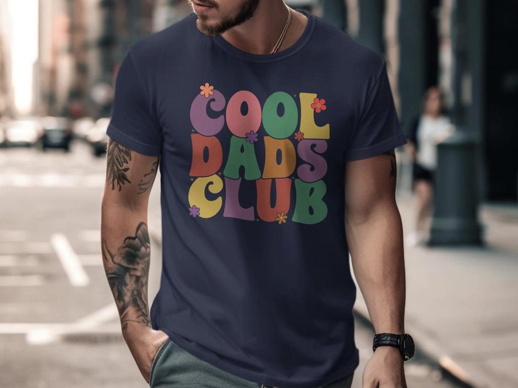 Cool Dads Club Retro Dad T-Shirt, Vintage Father’s Day Graphic Tee for Men