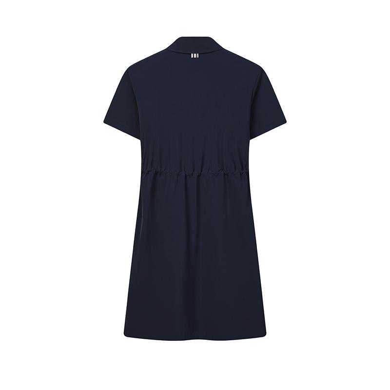 FILA Heritage Vintage Sports Versatile Short Sleeve Dress Women dresses Cigarette-Blue F11W628321FDB