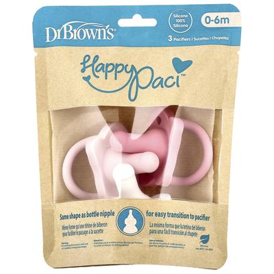 Happypaci™ Chews, 0-6 Months, Pink, Light Pink & White, 3-Count