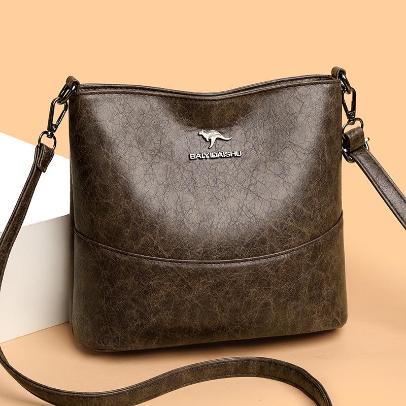 Women's 2025 Fashion Soft Leather Bucket Bag - Large Capacity, Practical Single Shoulder, Crossbody, and Underarm Bag