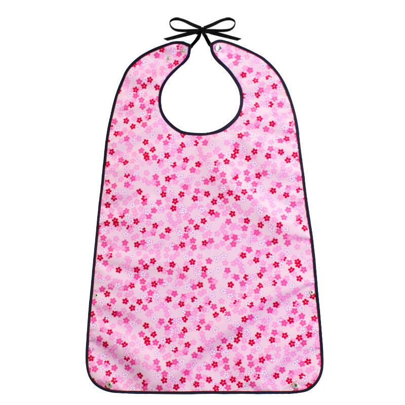 

Floral Adult Nursing Home Bib Senior Meal Waterproof pink
