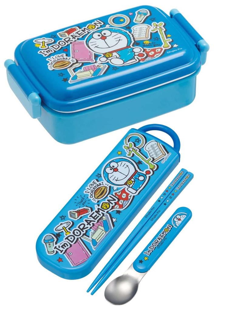 Skater Chopsticks and Spoon Doraemon Made In Set, Antibacterial, Sticker, Japan, CCA1AG-A