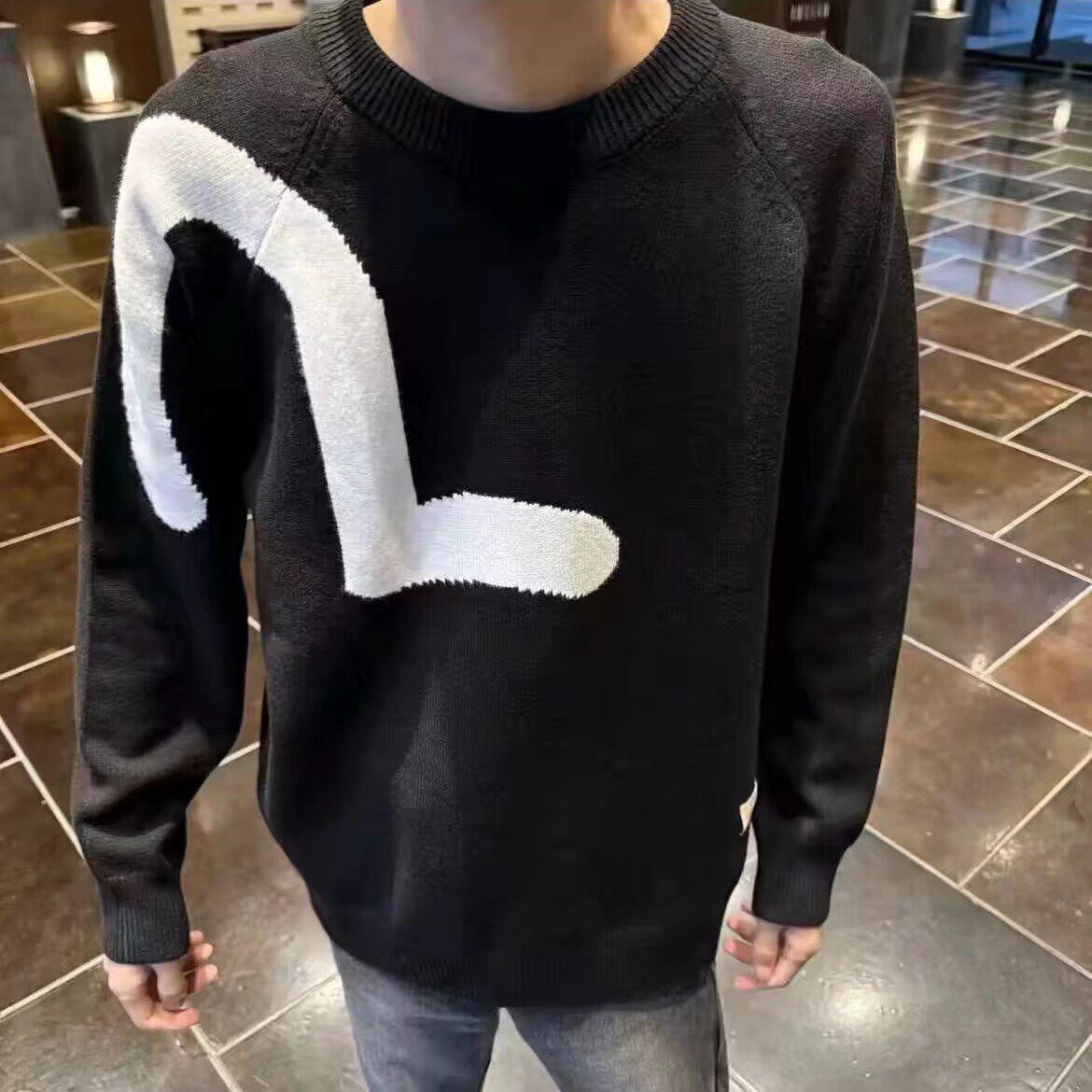 Unisex Trendy Round Neck Knit Sweater - Casual, Loose-Fit for Autumn/Winter 3XL